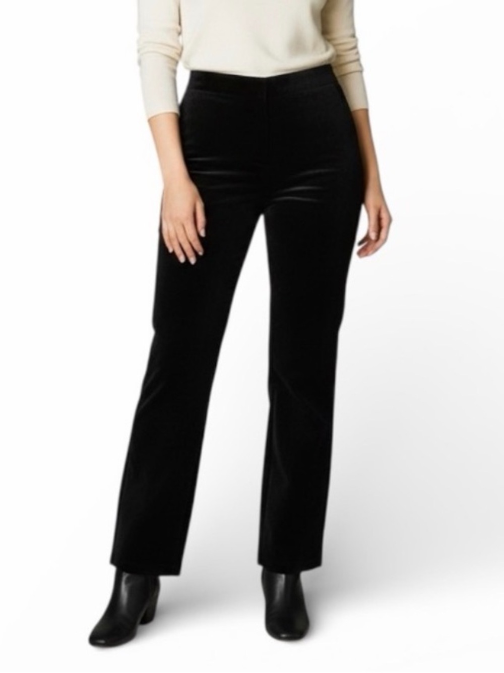 Halogen Black Velvet Straight Leg Pants size 8